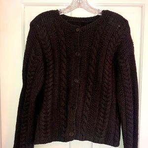 Hand knit wool cardigan sweater